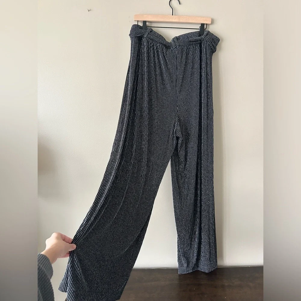 NWT Torrid Wide Leg Black and Silver Glitter Pants Womens 2X - Picture 13 of 15